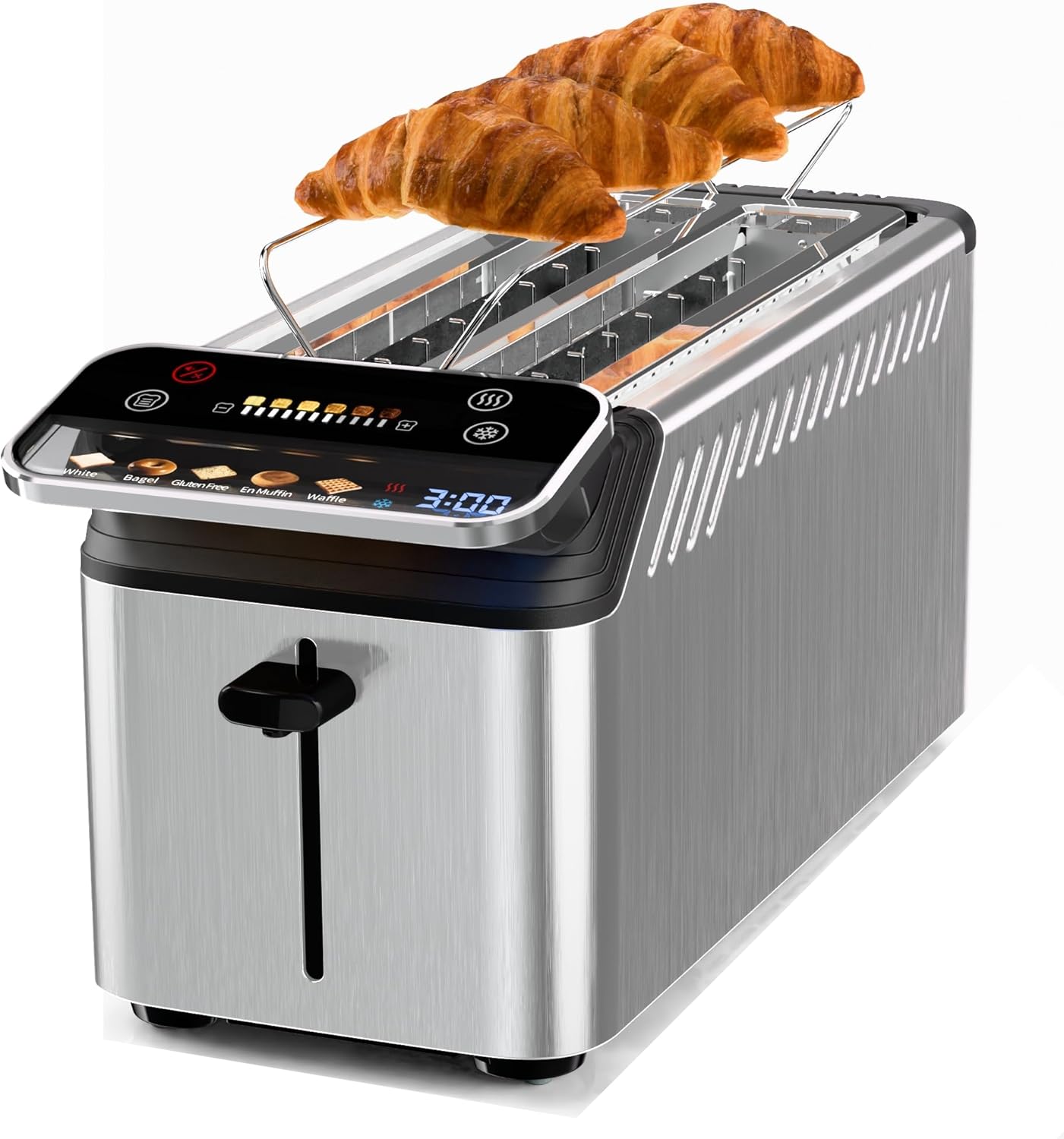 WHALL Long Slot 4 Slice Toaster with Touch Screen Display