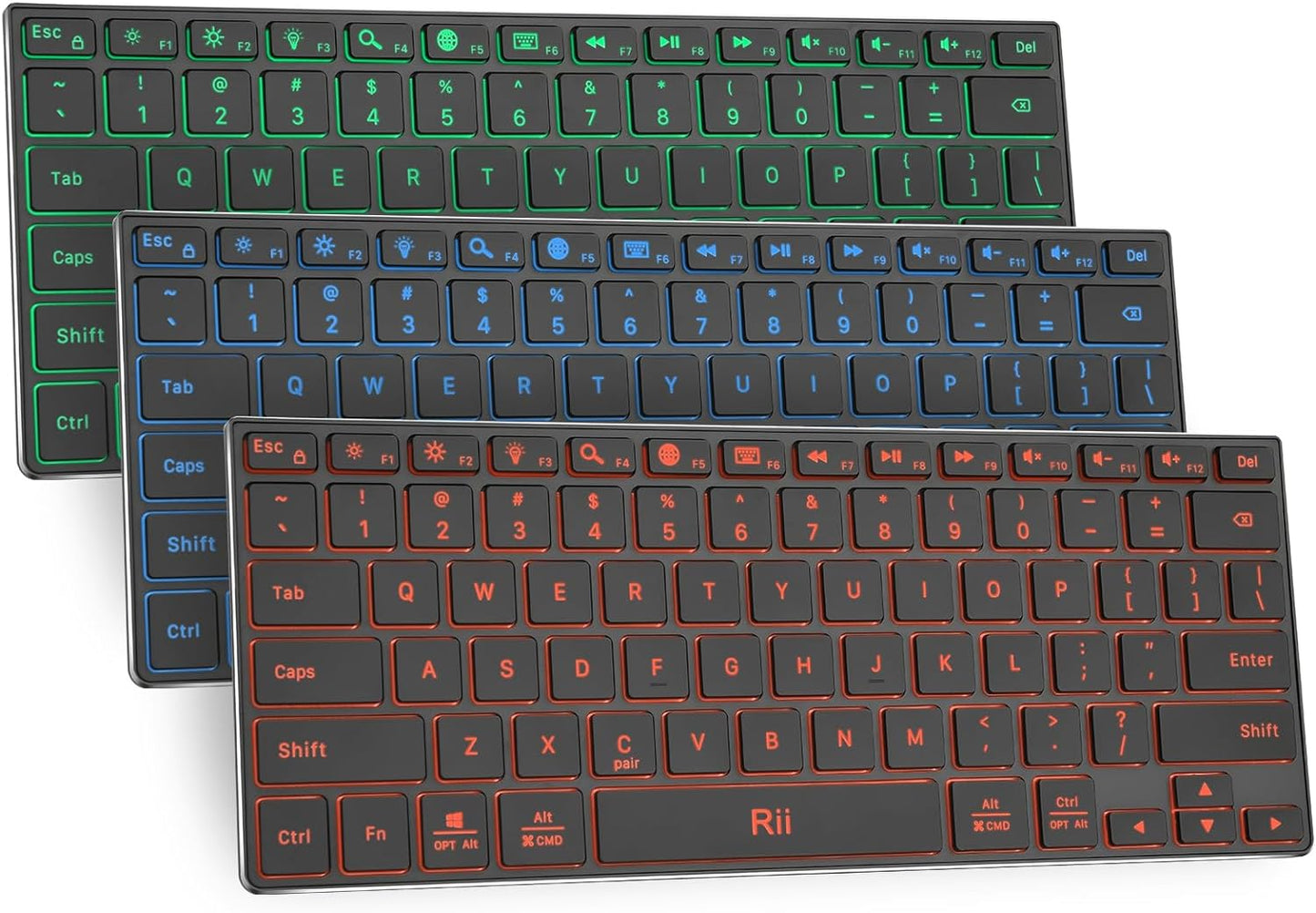 Rii X9 Bluetooth Keyboard: RGB Backlit, Aluminium Case