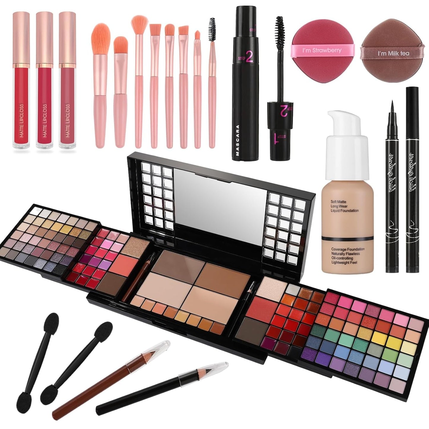 Full Makeup Kit for Women with Eyeshadow, Lipstick & More