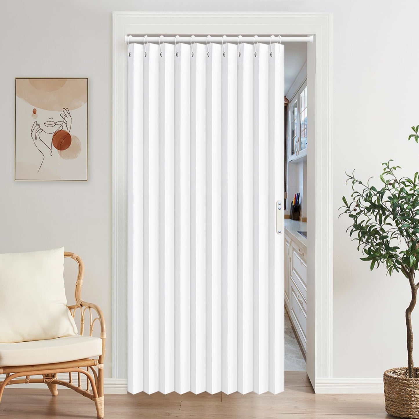 Vatge Pleated Folding Curtains for Doorway - Elegant Room Divider