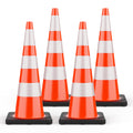 BATTIFE 36 in Traffic Cones 4 Pack - Stable Heavy Base for Visibility