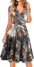 Breezy Summer Floral Dress with Cap Sleeves for Women by Oxiuly