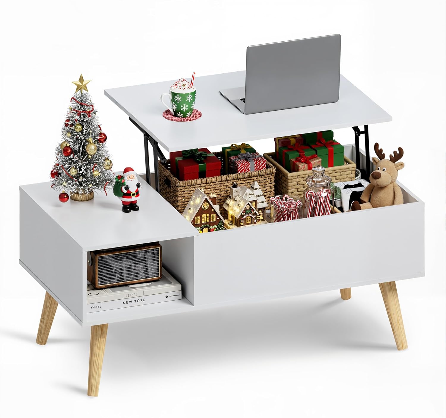 WLIVE Coffee Table with Lift Top and Hidden Storage for Living Room