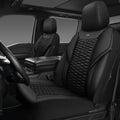 Car Seat Covers Front Seats Black Faux Leather - Universal Fit