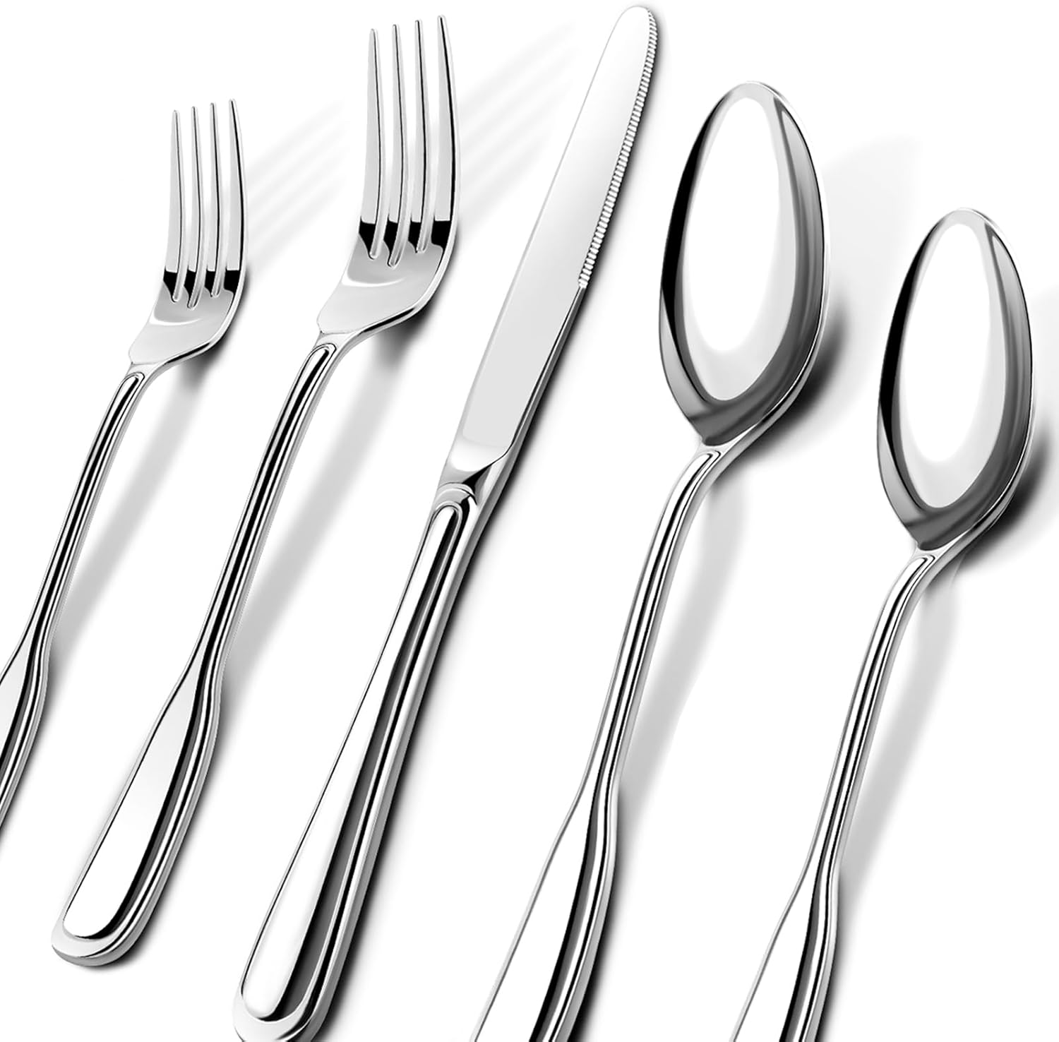 Stainless Steel Silverware Set for 6 with Wide Handles