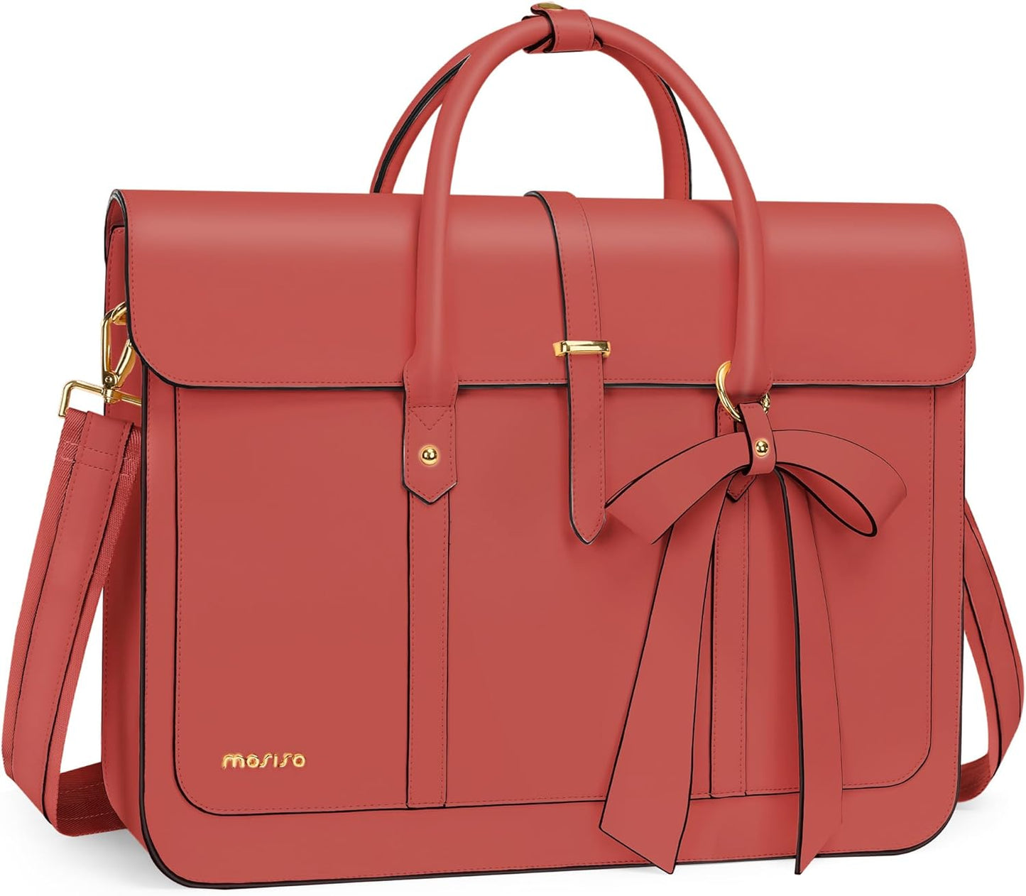 Stylish MOSISO Laptop Bag for Women, 15-15.6 inch PU Leather