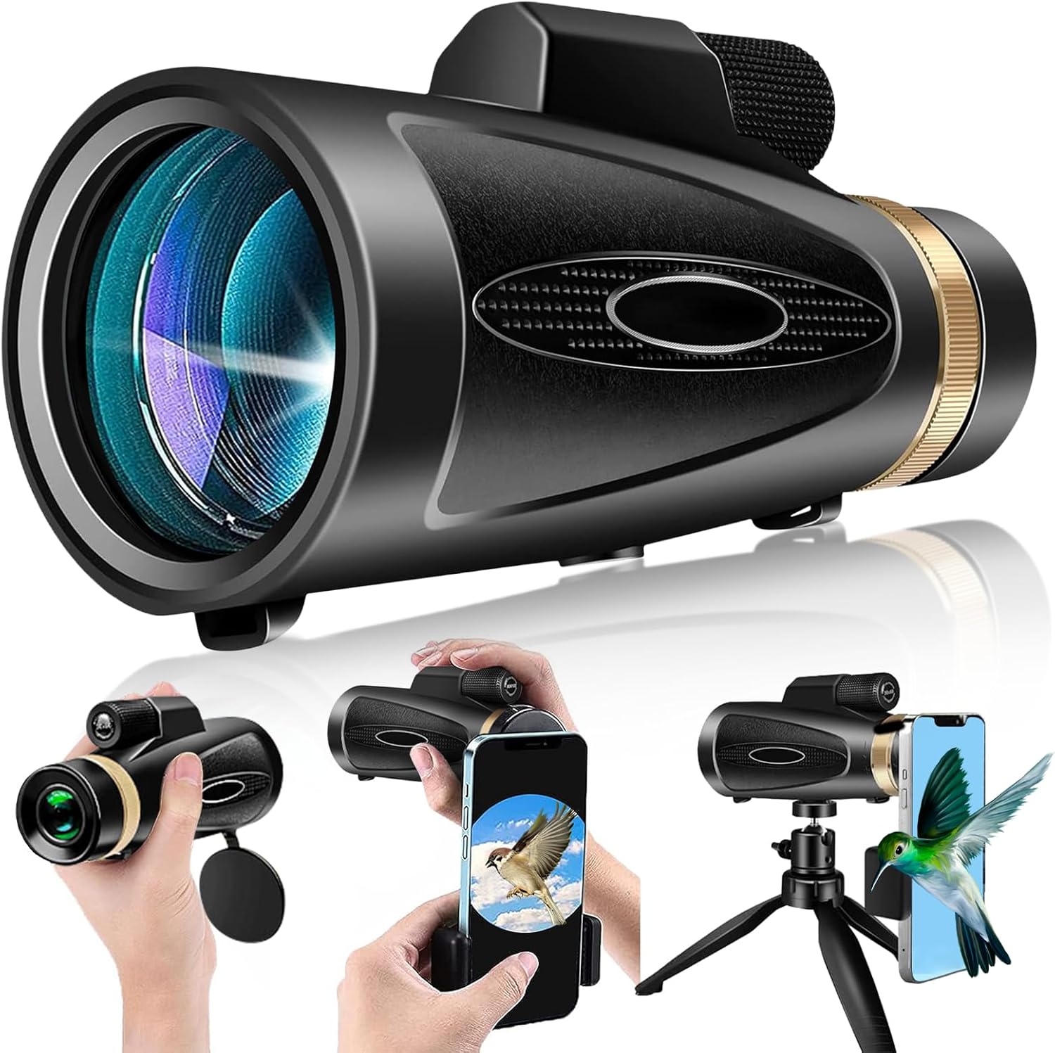 80x100 HD Monocular Telescope for Bird Watching and Stargazing