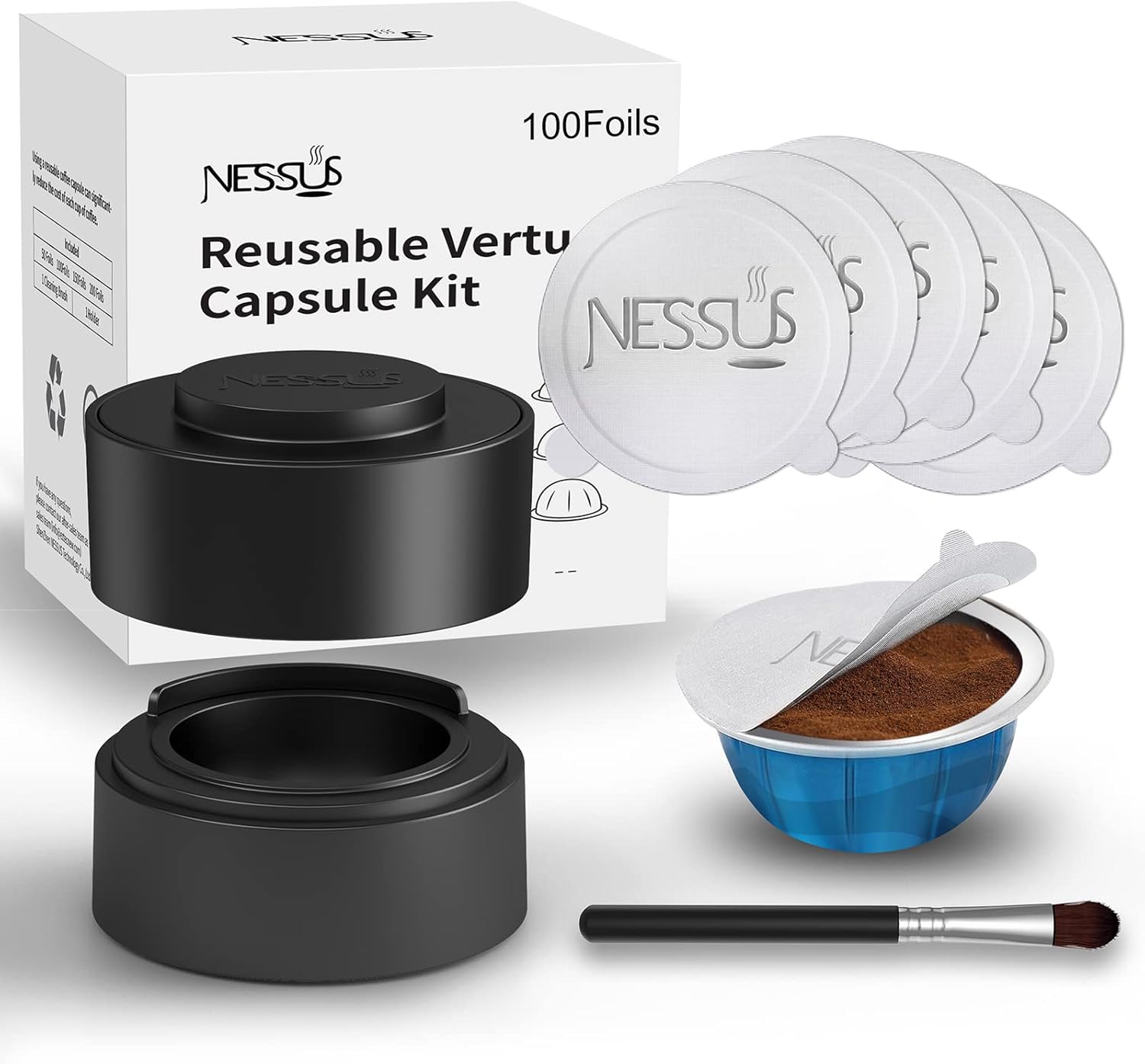 Nessus Reusable Vertuo Capsule Kit - ALSeal EZ FIT for Fresh Nespresso Pods