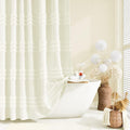 Dynamene Extra Long Shower Curtain 72x84 Cream - Tall Tufted Stripes