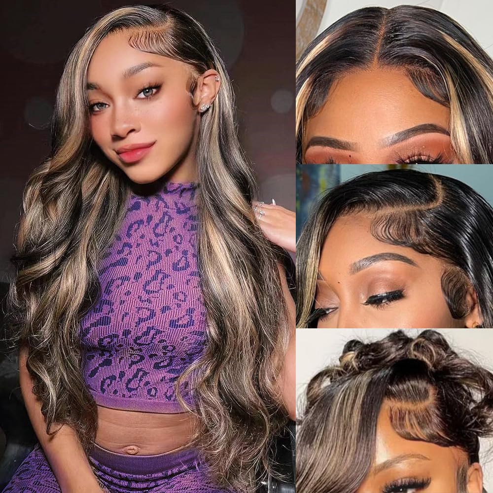 Avolo Ombre Lace Front Wig Human Hair 28 Inch Body Wave Style