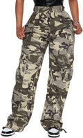 BEJONS Womens Relaxed Fit All Day High Waist Cargo Pants