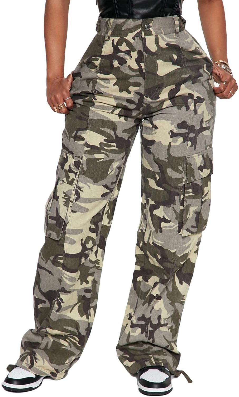 Womens Relaxed Fit High Waist Cargo Pants for Trendy Styles