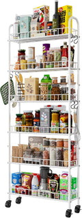6 Tier Slim Rolling Storage Cart with Wheels - Narrow 6 in Utility