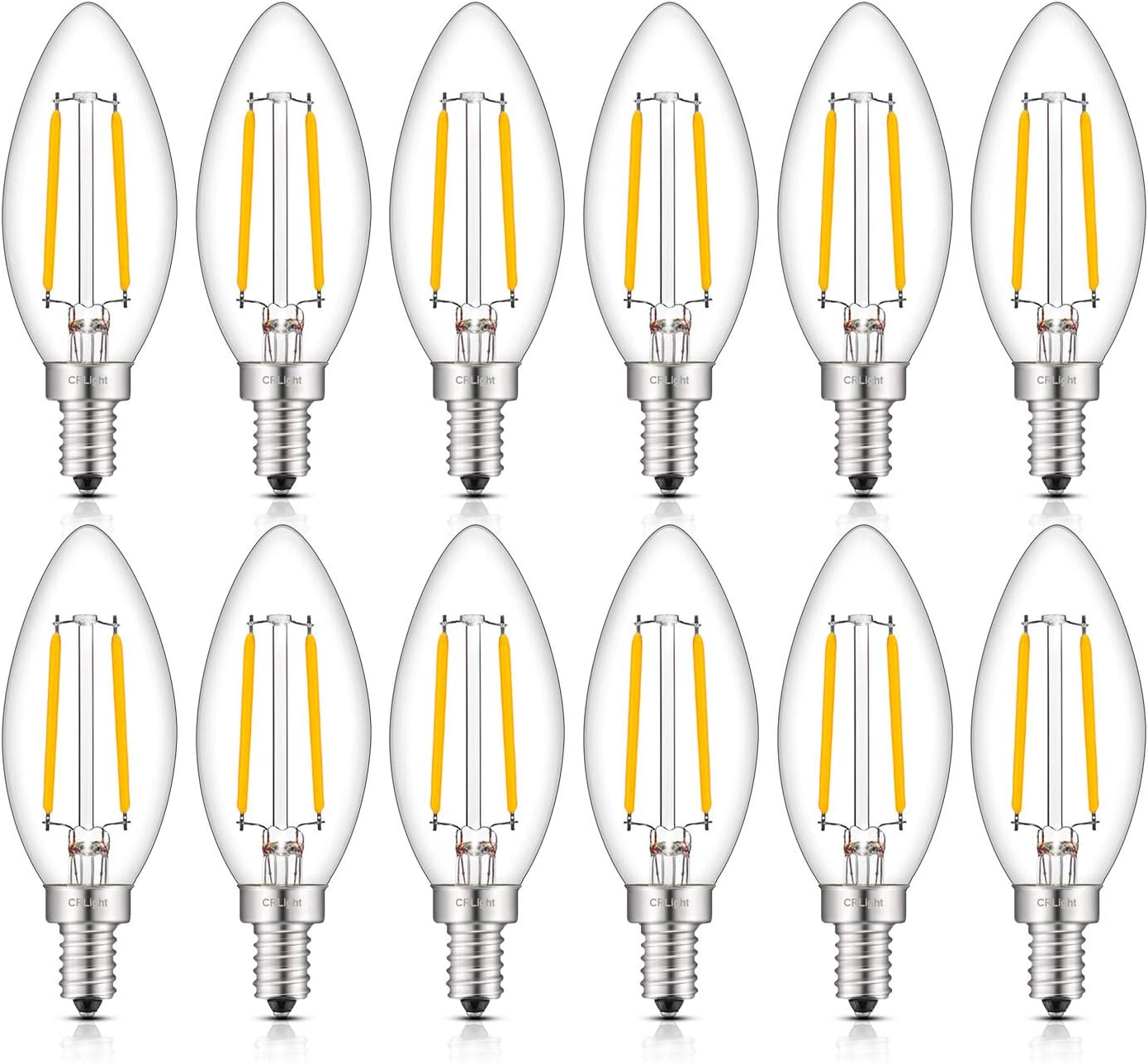 CRLight LED Candelabra Bulb 25W Equivalent for Vintage Lighting