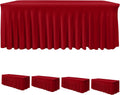 Spandex Tablecloth 4 Pack Red Fitted Stretch Table Skirts - Holiday
