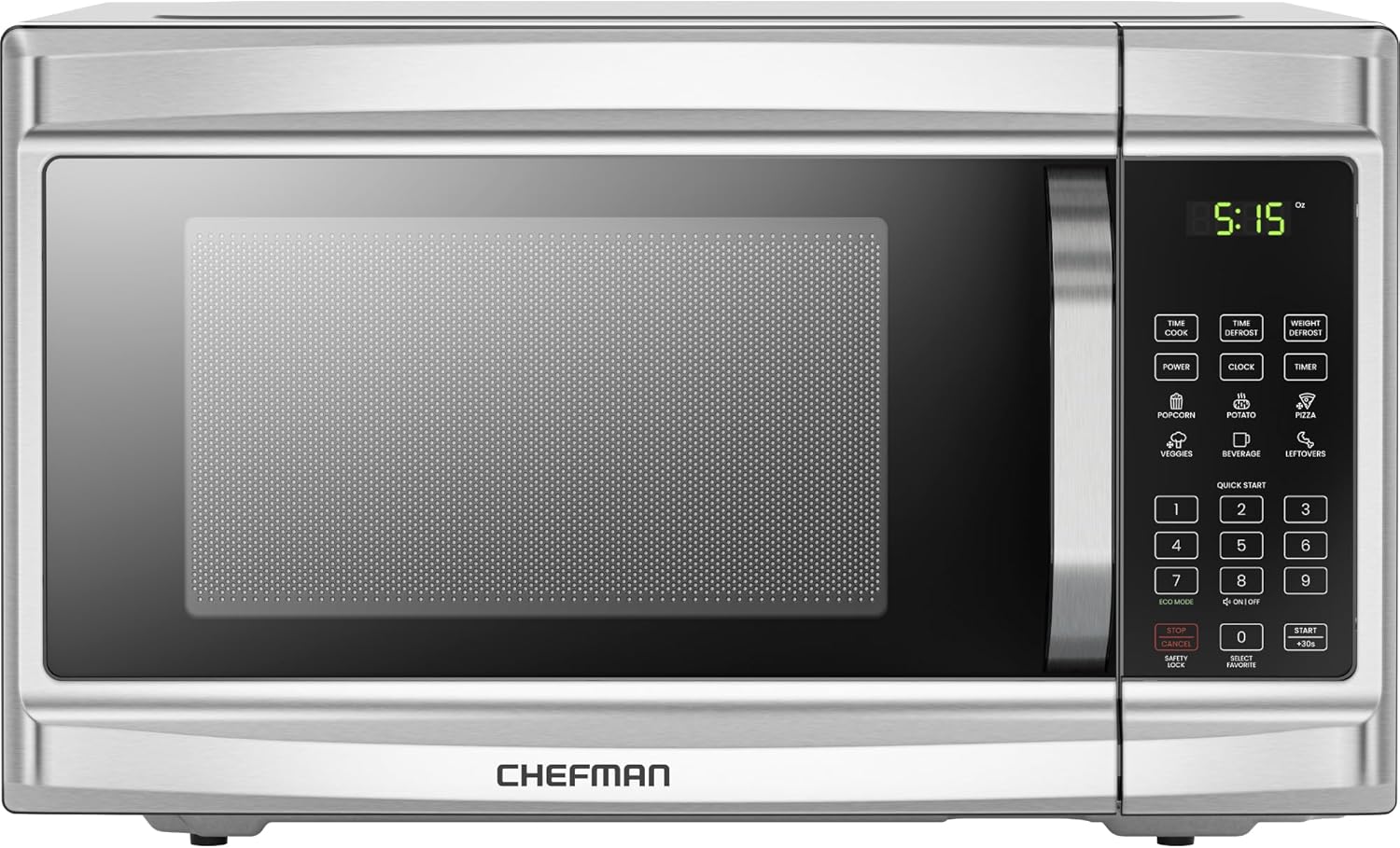 Chefman Stainless Steel Microwave with 6 Auto Menus