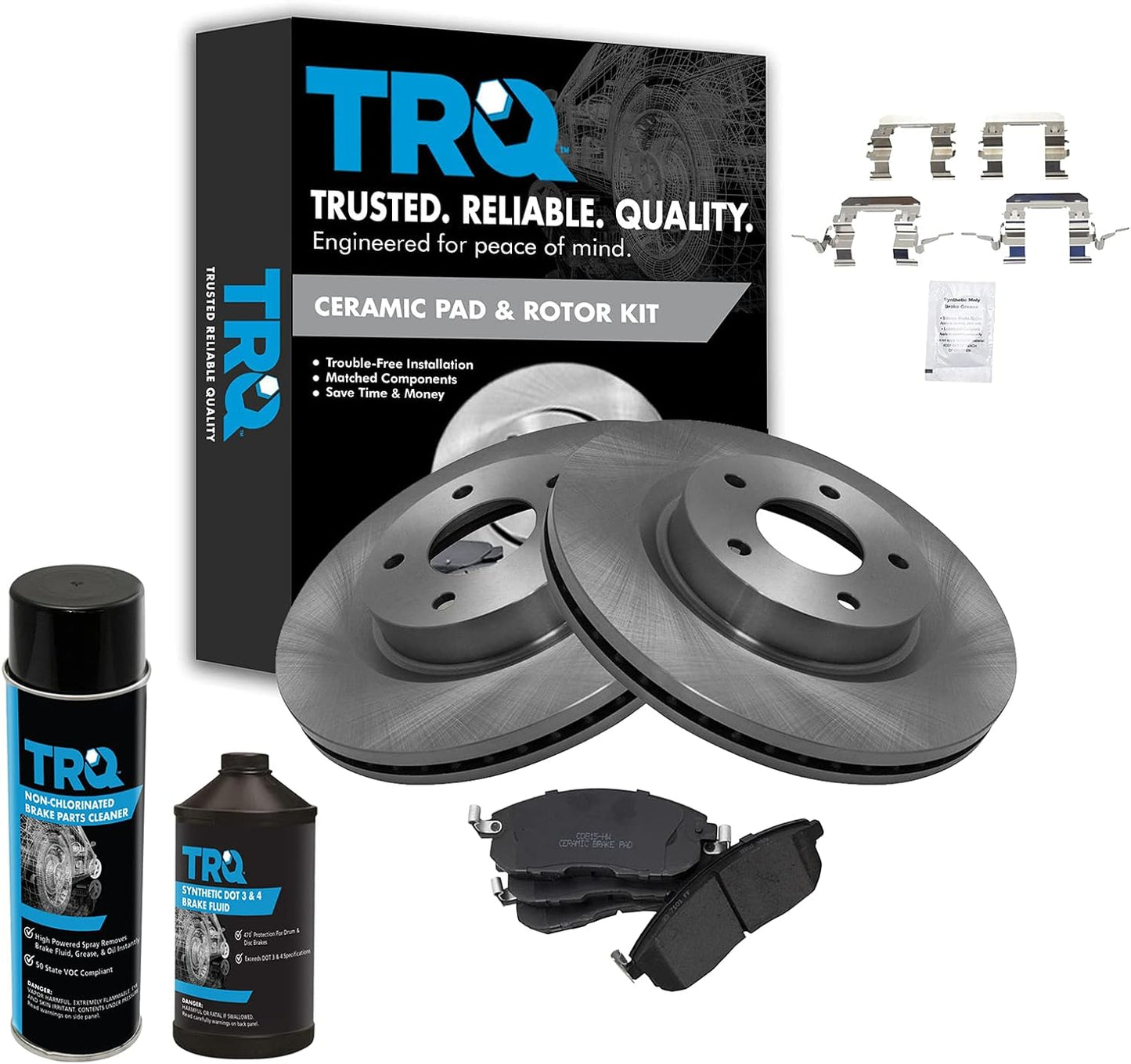 TRQ Front Brake Pad & Rotor Kit for 2007-2013 Nissan Altima