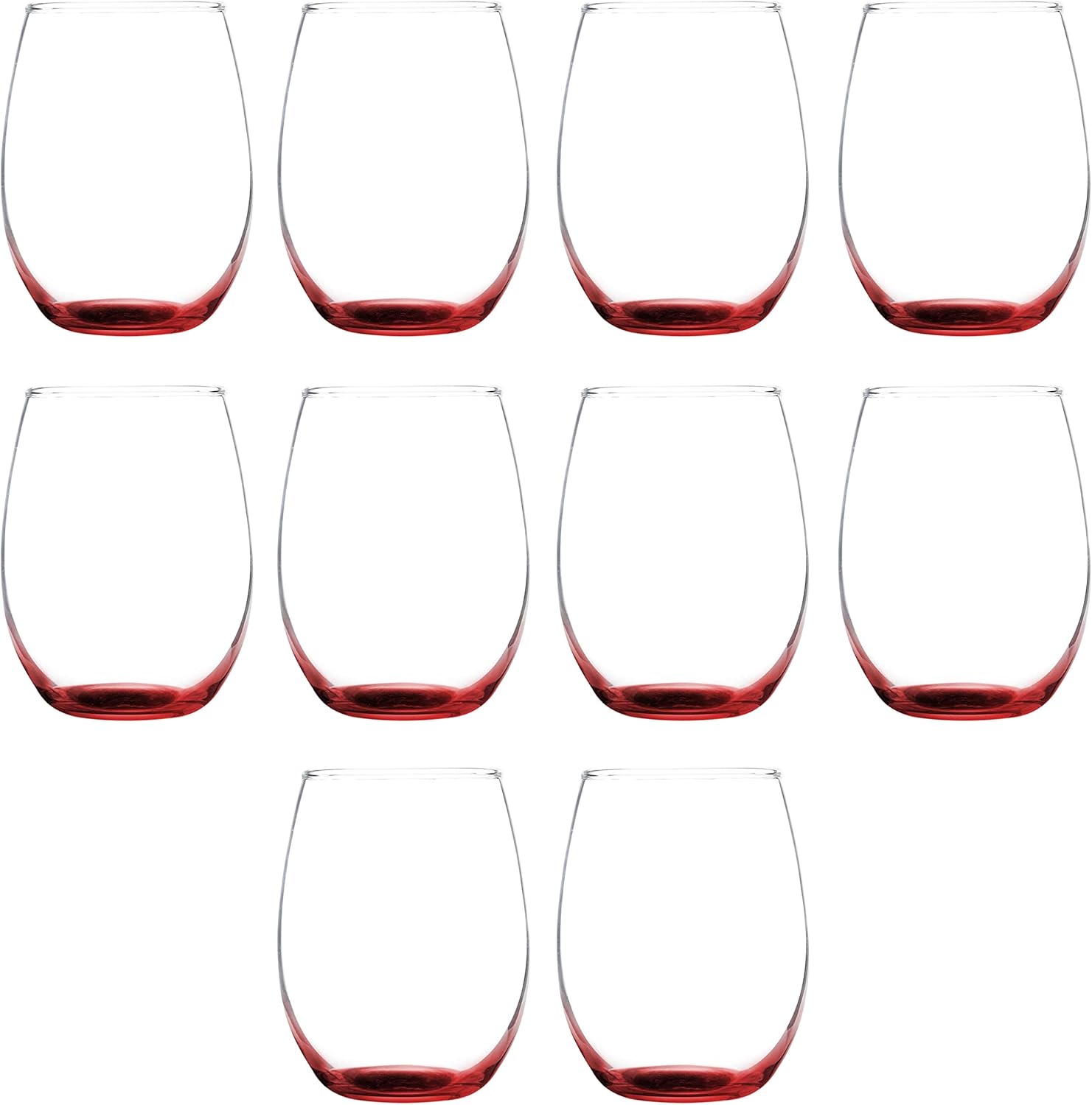 Stemless Wine Glass Set of 10 - Perfect for Events and Favors