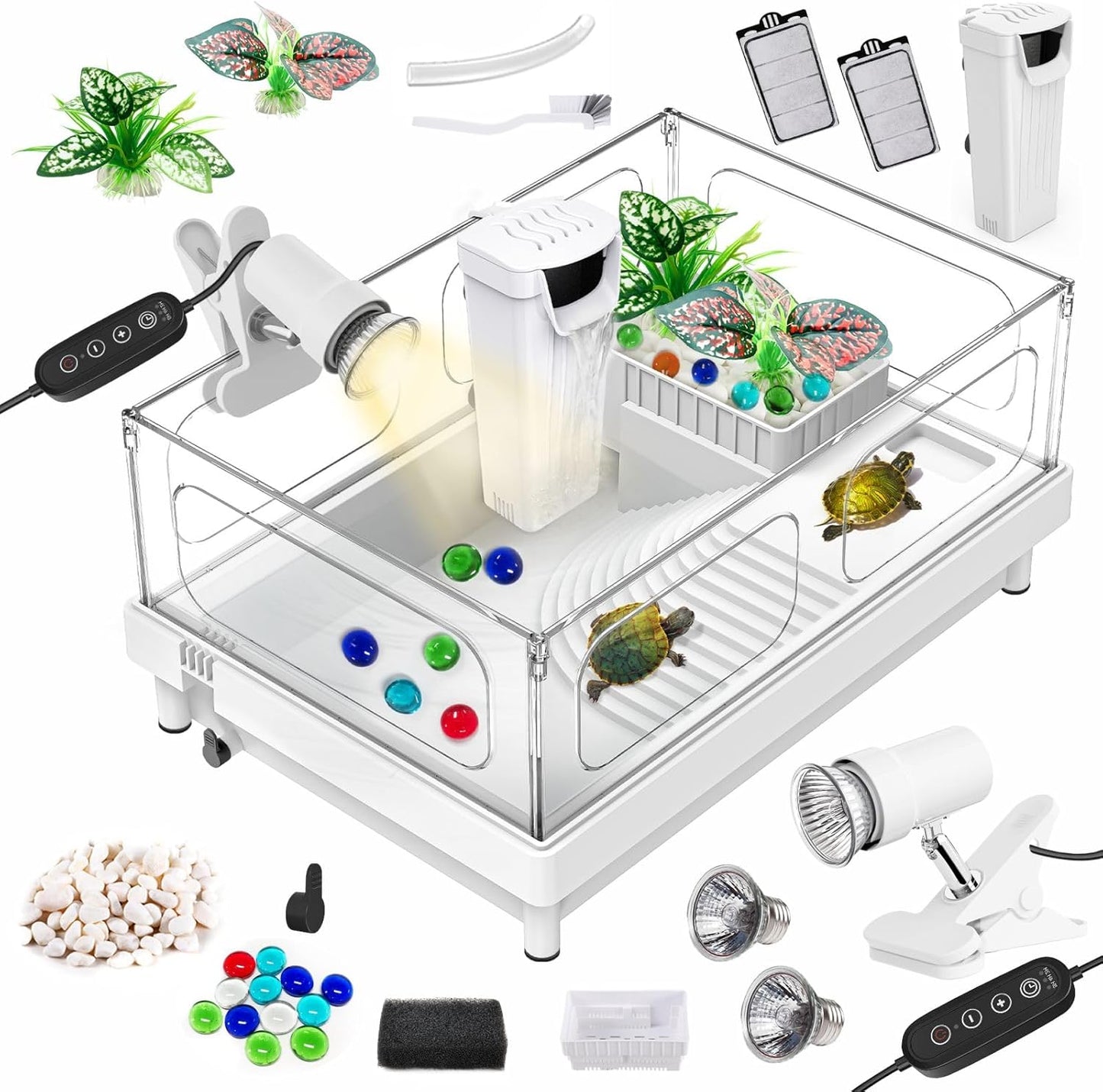 GOZILLA Small Turtle Tank Kit with Adjustable Lamp and Filter