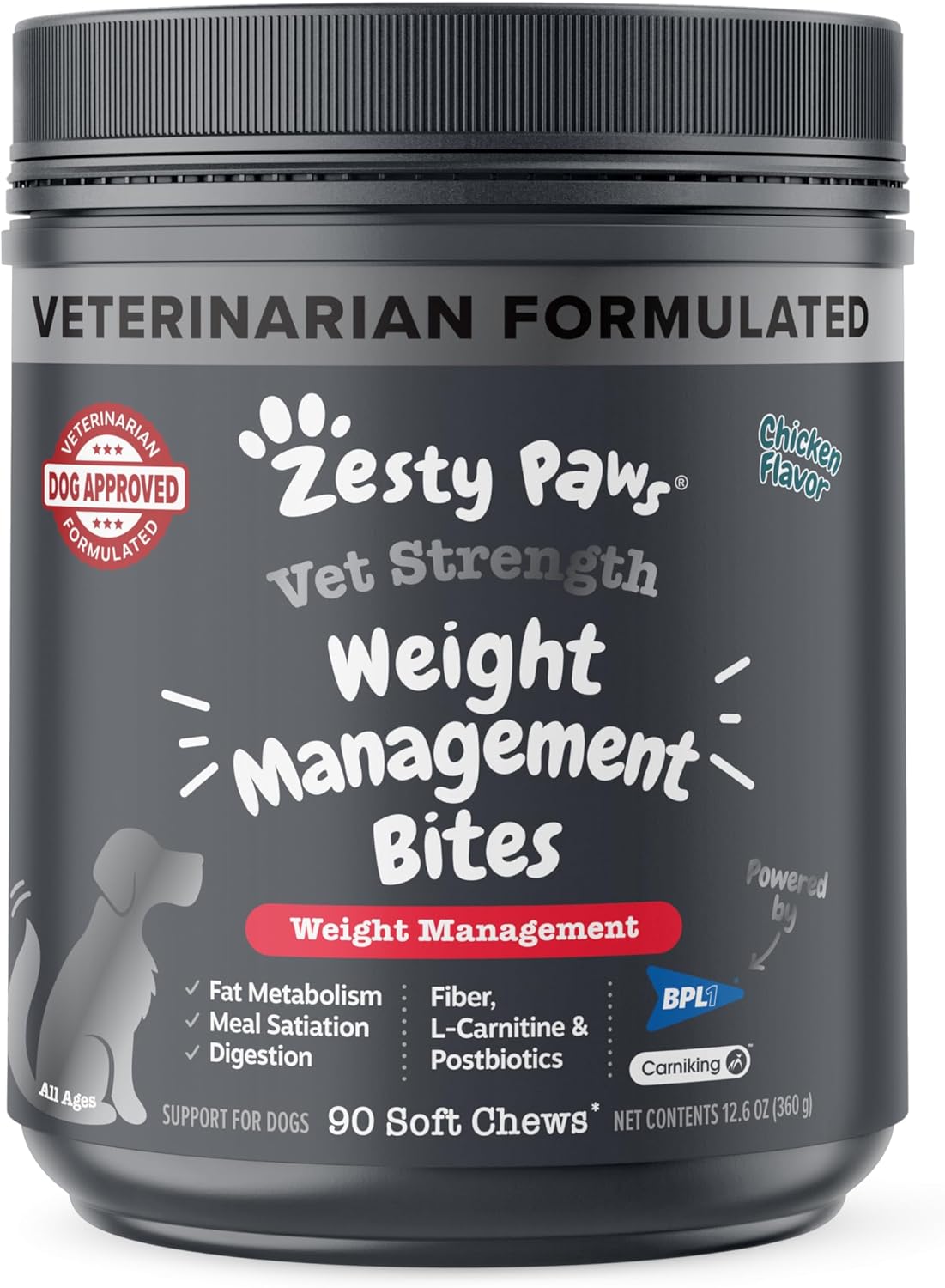 Zesty Paws Weight Management Bites for Dogs - Healthy Support