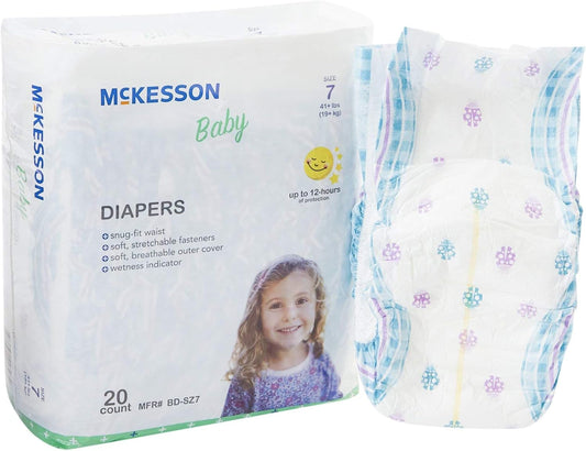 McKesson Size 7 Baby Diapers - Comfort for Over 41 lbs
