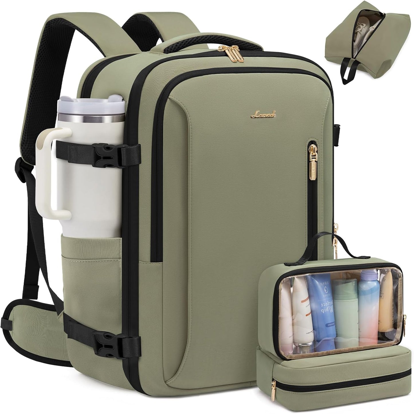 LOVEVOOK Travel Backpack for Women with Waist Strap and 40L Capacity