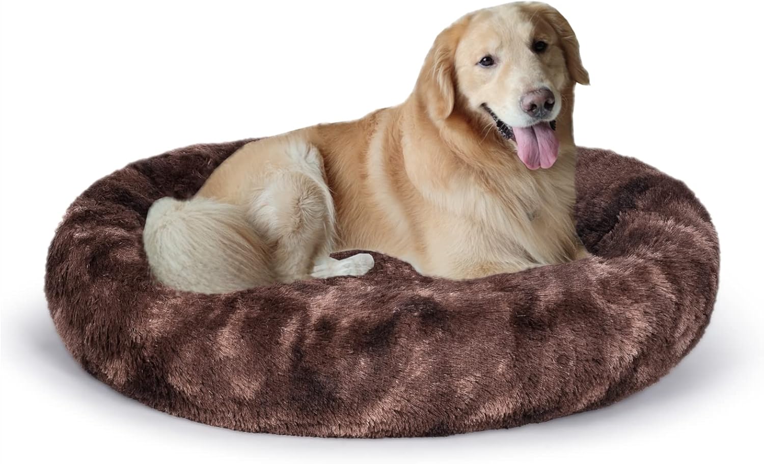 Oval Calming Donut Cuddler Dog Bed for Small Medium Pets