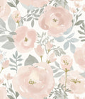 Peony Floral Peel and Stick Wallpaper 17.3in x393.7in - Removable