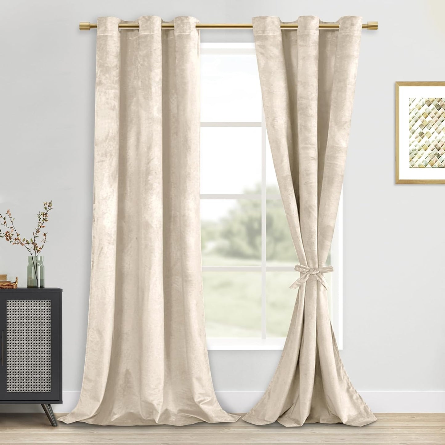 DWCN Velvet Curtains - Room Darkening Drapes for Bedroom