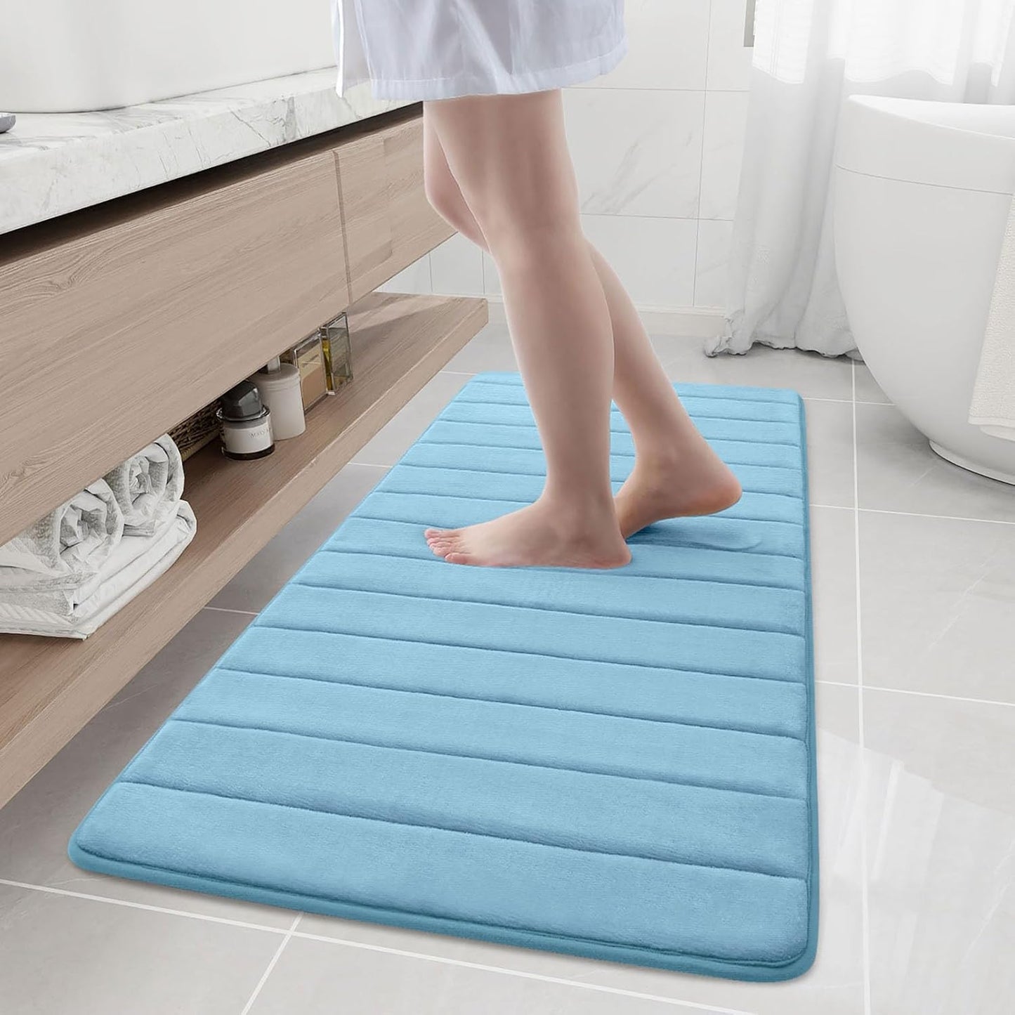 Buganda Memory Foam Bath Mat - Ultra Soft Non-Slip Rug 55in x 24in