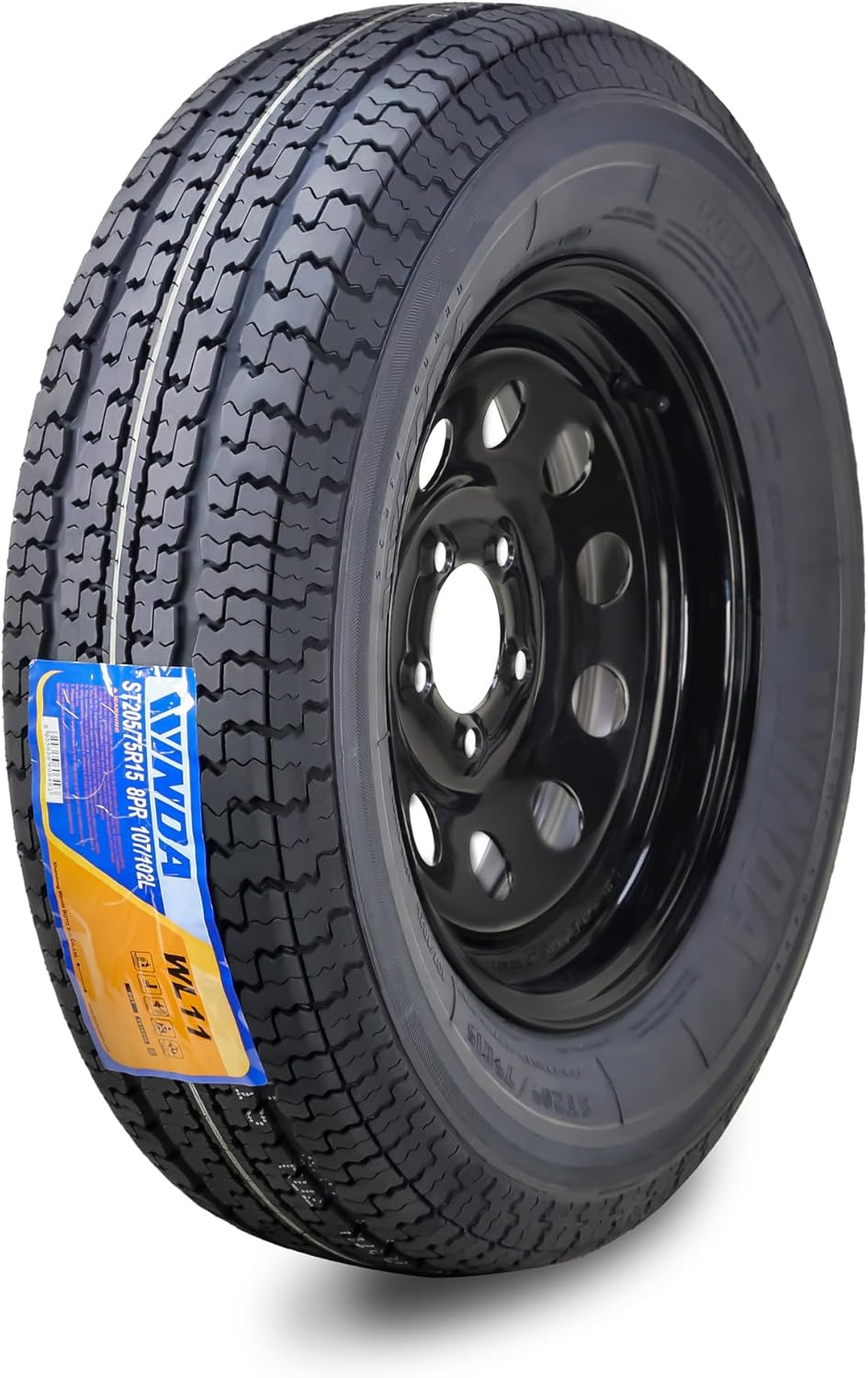 WINDA Trailer Tire Wheel Assembly ST205/75R15 for Safety & Durability