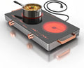 Electric Cooktop 2 Burner 24 in Ceramic Stove - Portable 2000W Plug-in