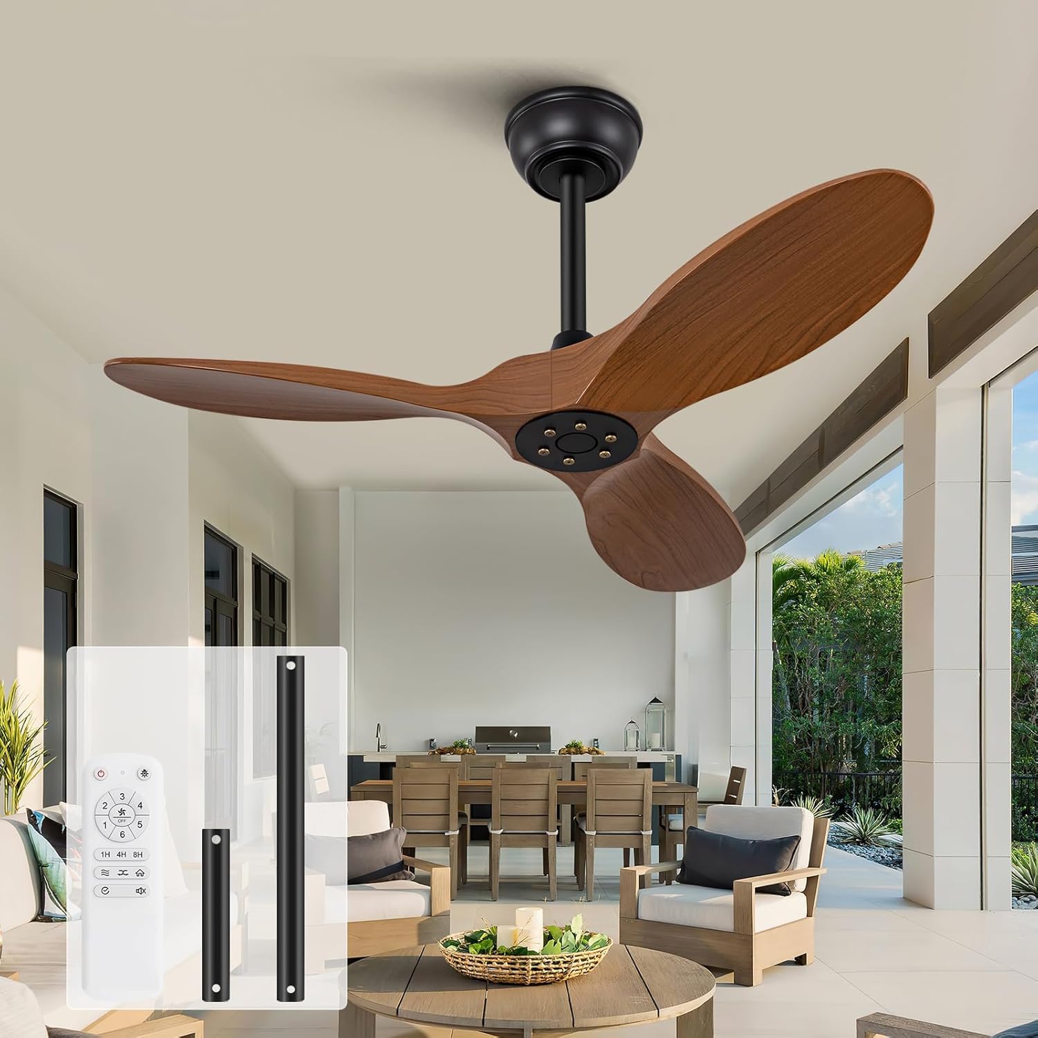 KBZZ 36 Inch Modern Ceiling Fan with Remote Control and 6 Speeds