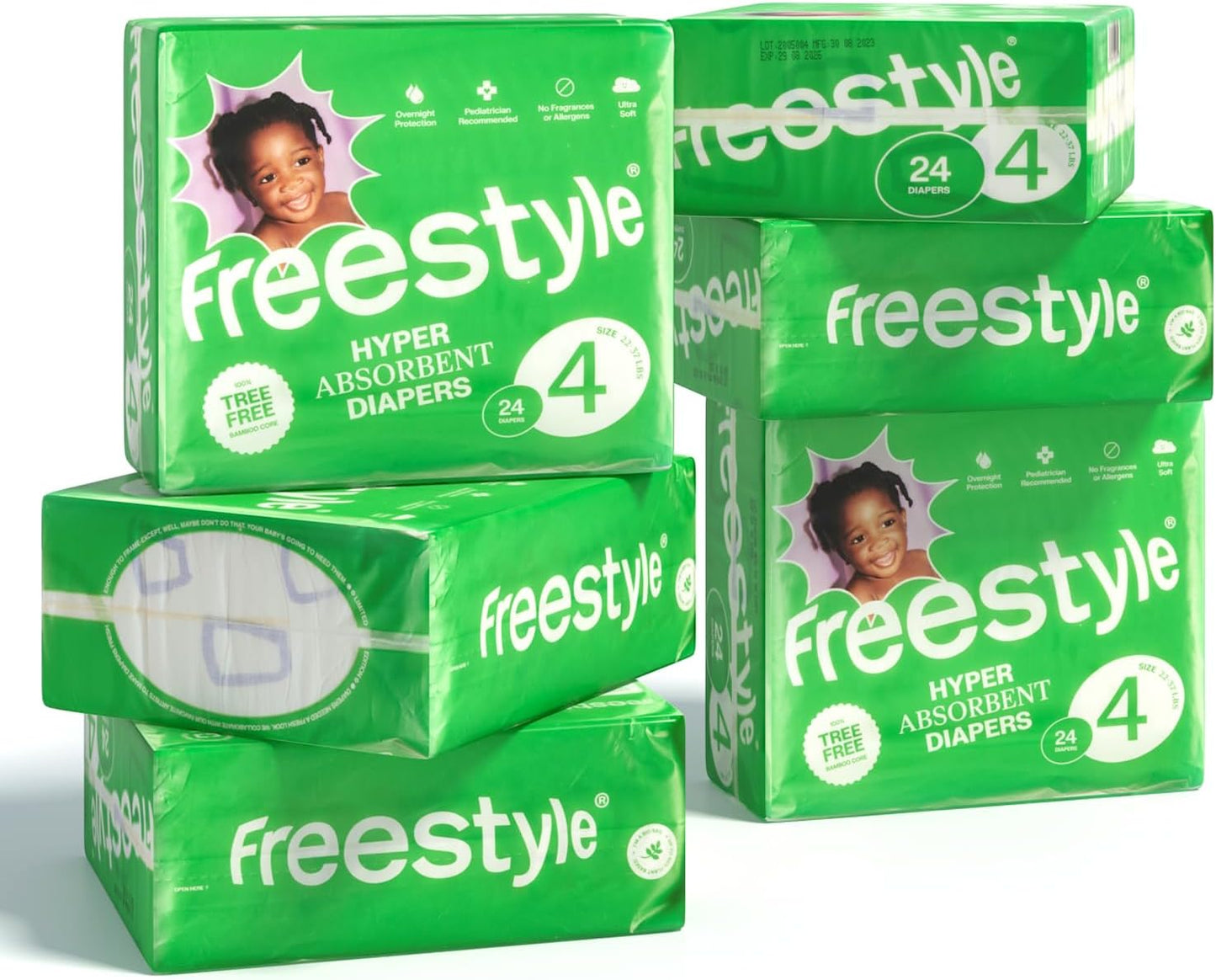 Ultra Absorbent Freestyle Size 4 Diapers - 144 Count