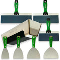 Carbon and Blue Steel Drywall Taping Knife Set with 12ft Mud Pan