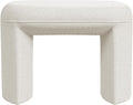 Quinn Modern Ottoman Cream White Boucle - Compact Footrest and Extra