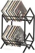 2-Tier Vinyl Record Storage Holder With Dividers - Holds 180-200 LPs