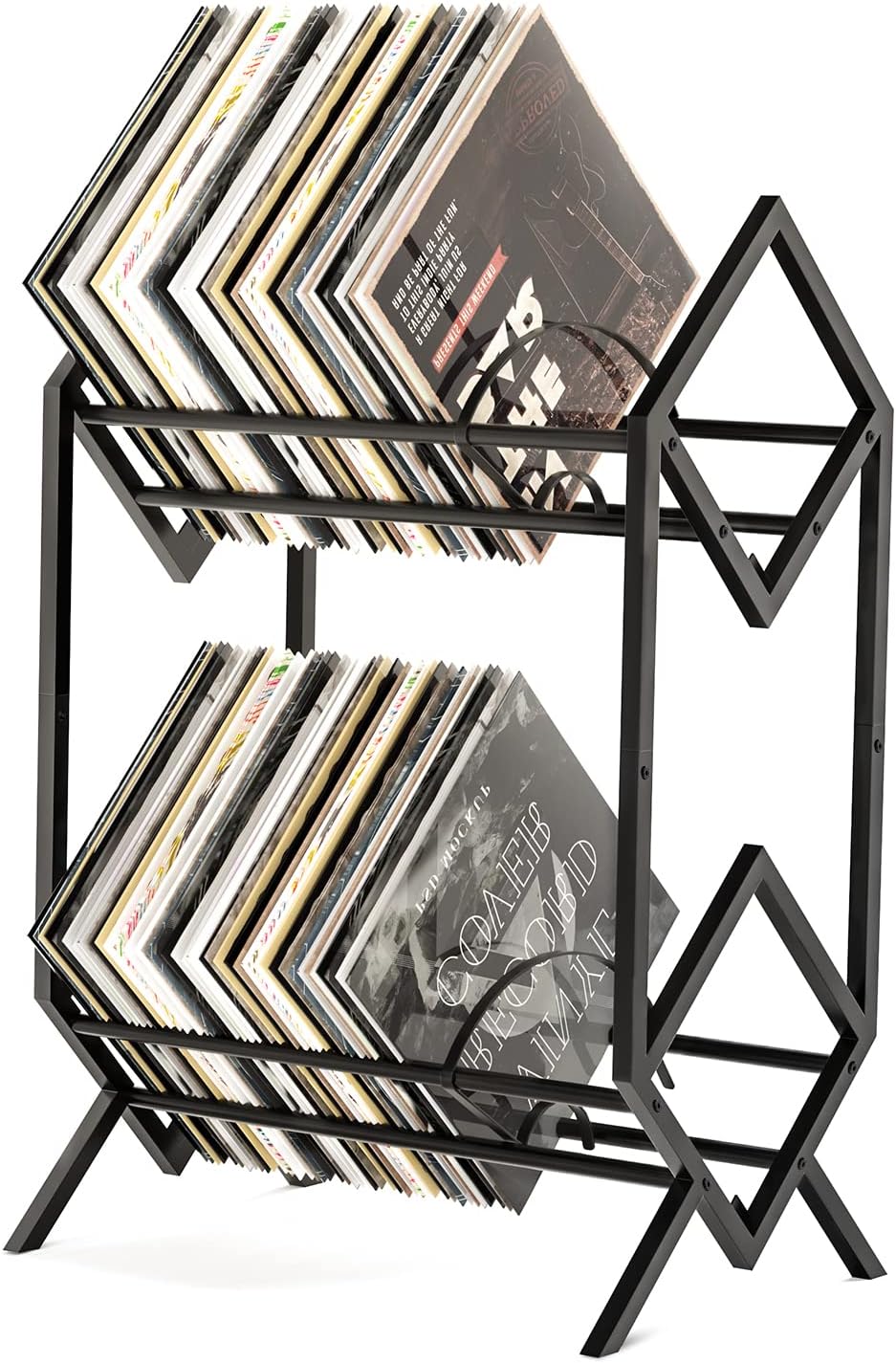 2-Tier Vinyl Record Storage Holder for 200 LPs and Albums
