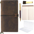 Leather Refillable Journal Travelers Notebook - Handmade Travel Set