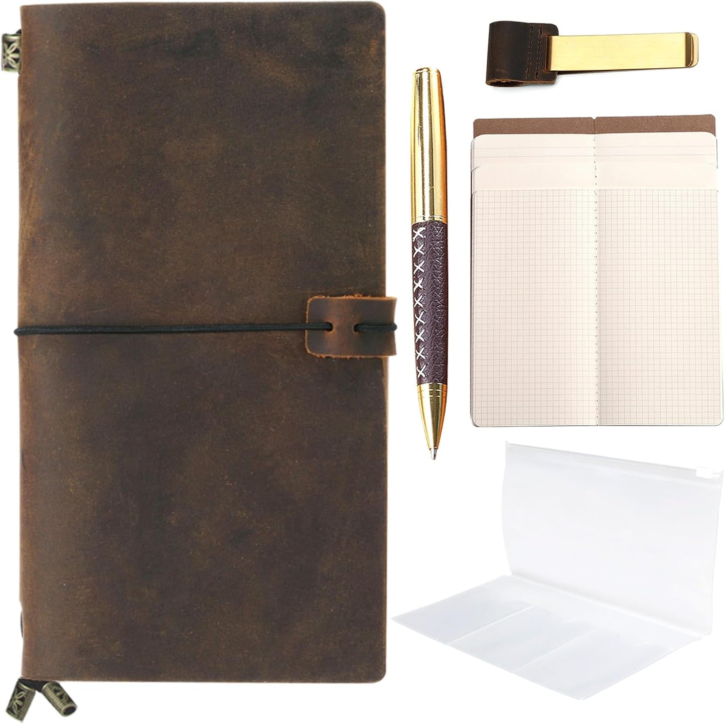 Leather Refillable Journal for Men and Women - Unique Travel Gift