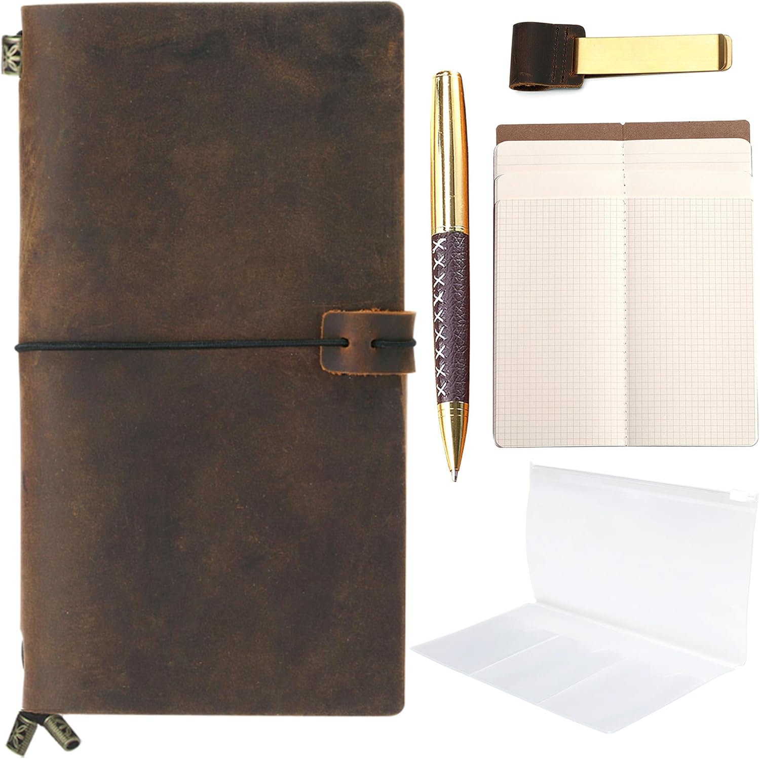 Leather Refillable Journal for Men and Women - Unique Travel Gift