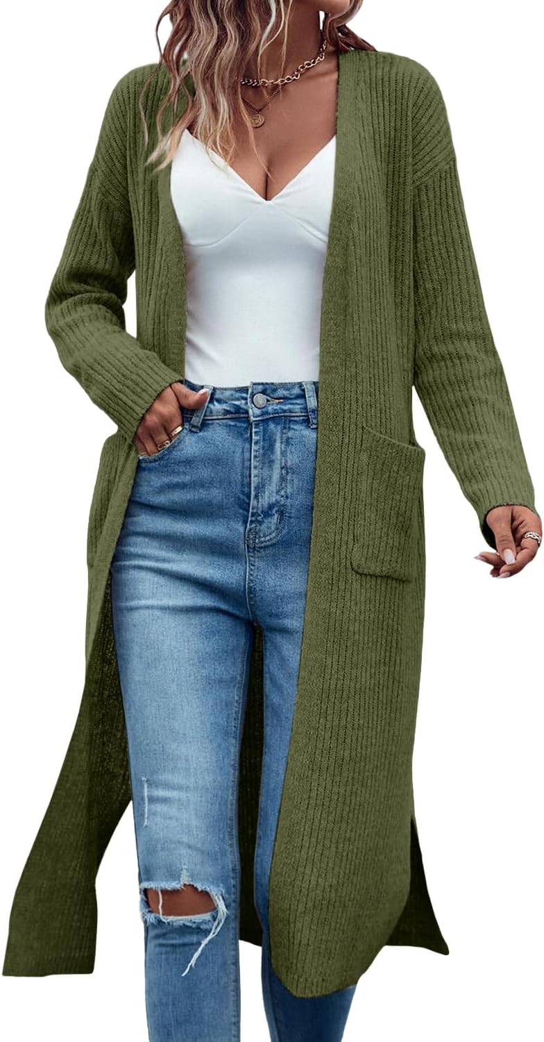 Danedvi Long Cardigan Sweaters for Women with Pockets