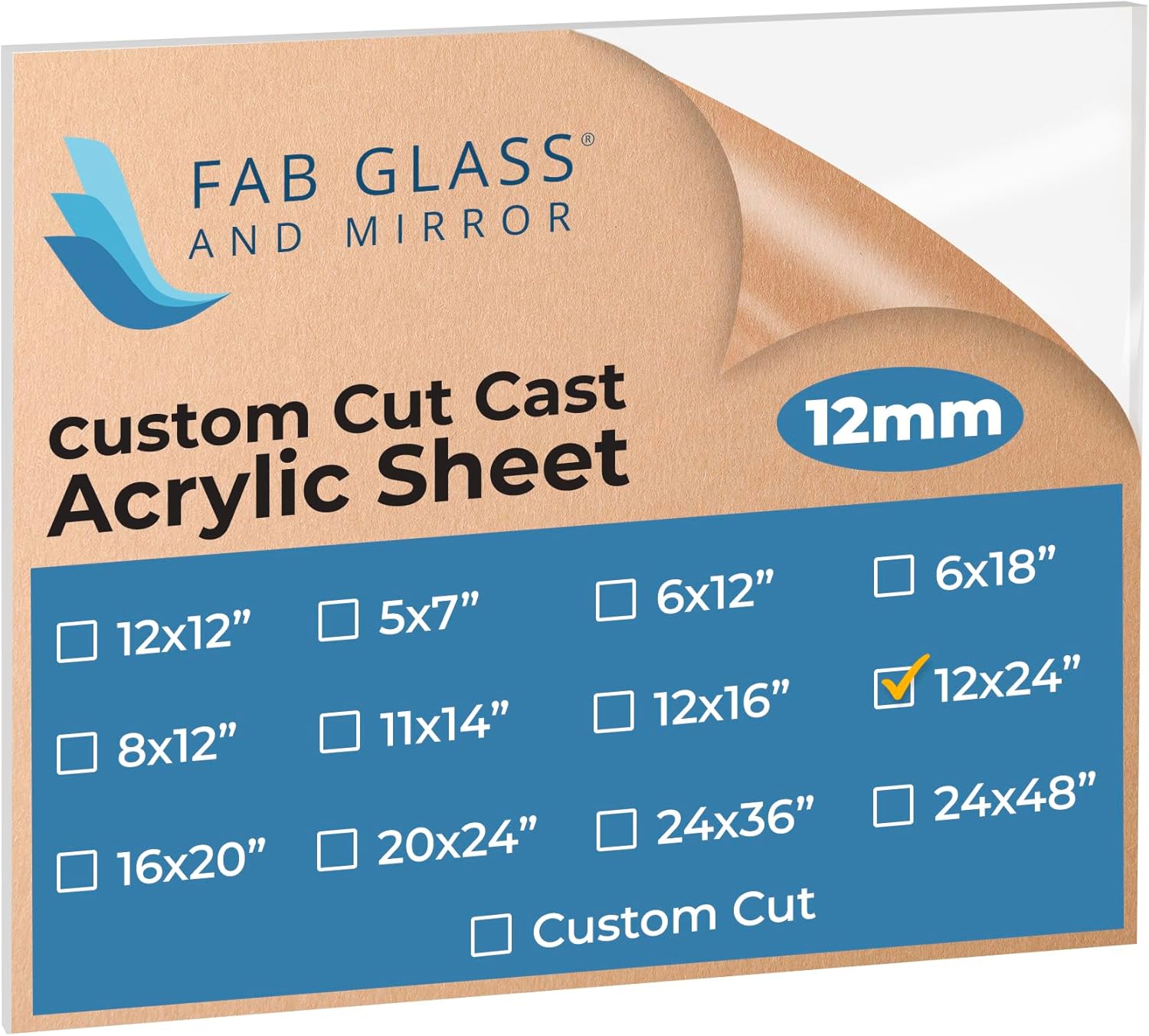 Lightweight 12x24 Acrylic Plexiglass Sheet for Home Decor