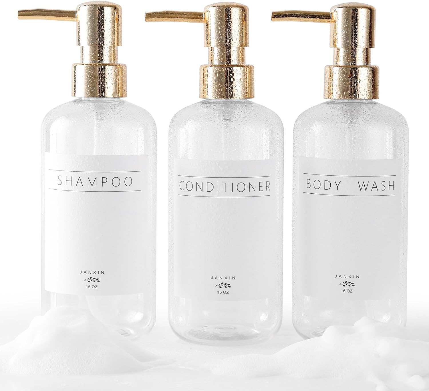 Modern 16oz Shampoo & Conditioner Dispenser Set
