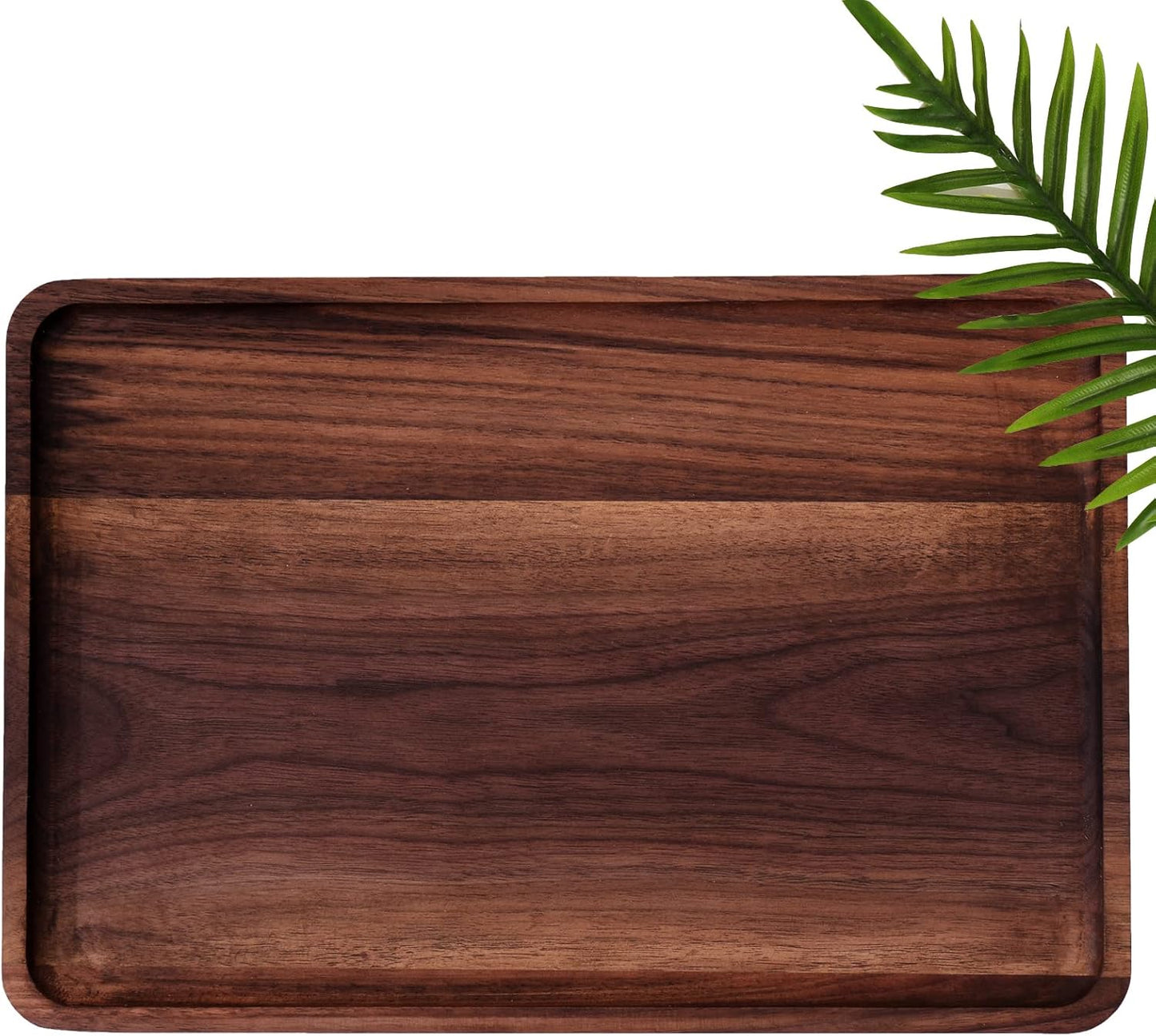 Rustic Walnut Wood Serving Tray for Kitchen Decor and More