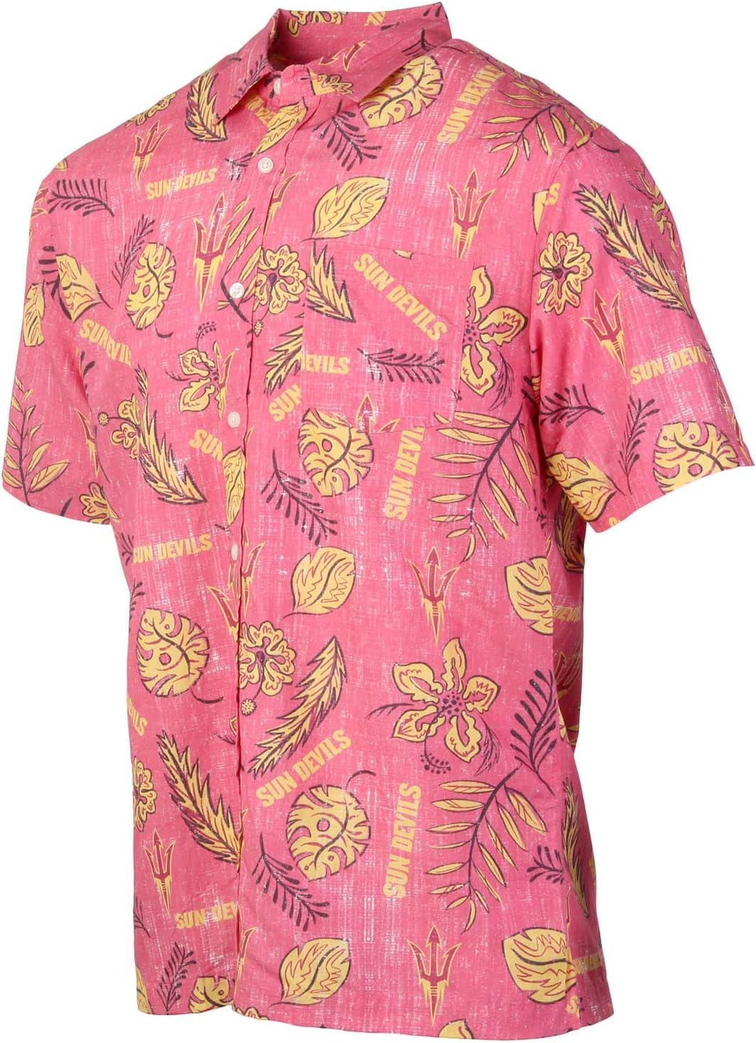 Wes and Willy Mens College Sports Fan Hawaiian Floral Shirt