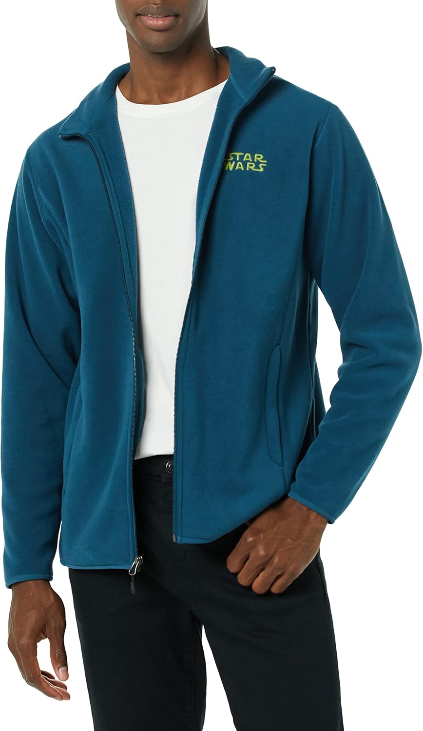 Marvel Star Wars Men's Polar Fleece Full-Zip Mock Jackets