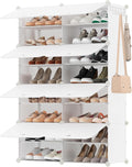 8-Tier Shoe Rack Organizer in Cloud White - Holds 32 Pairs