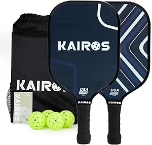 USAPA Approved Pickleball Paddles Set with 2 Rackets & 4 Balls