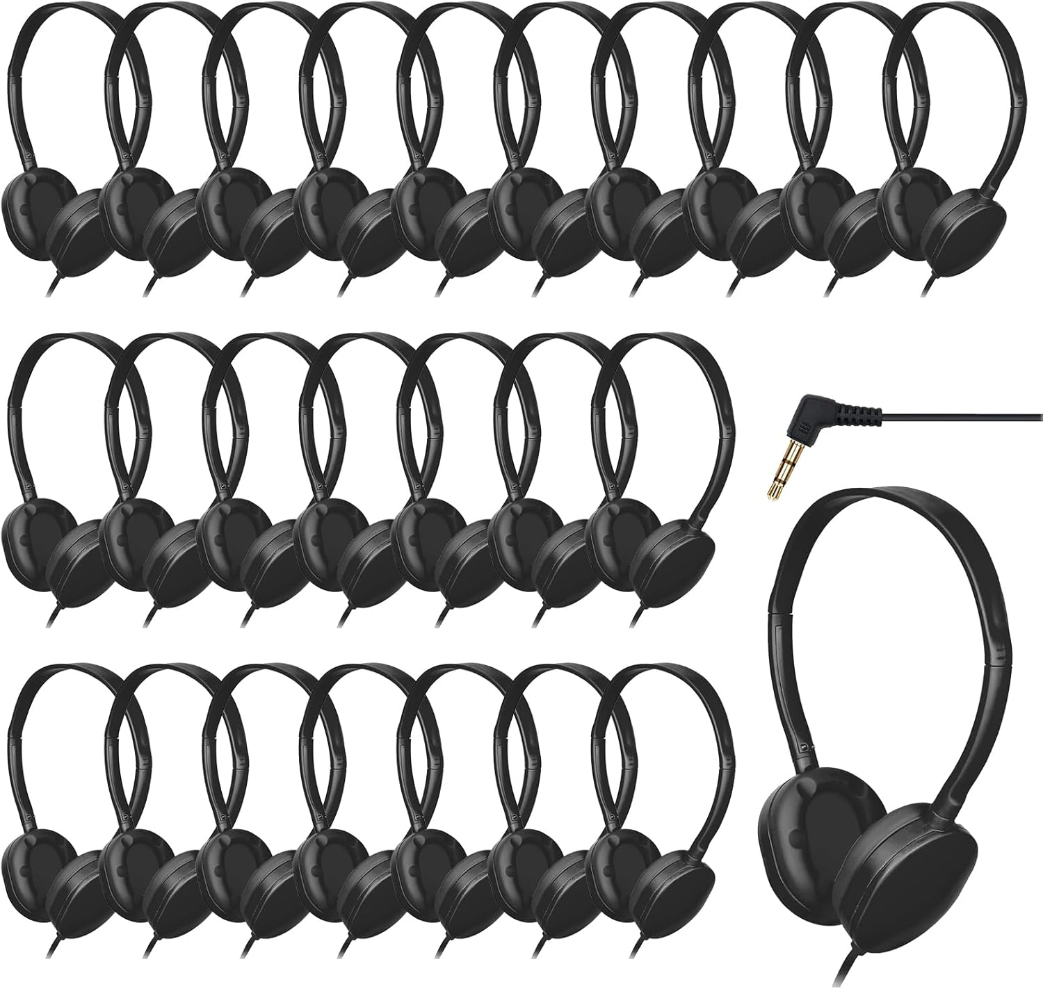 Kids Headphones Bulk 24 Pack for Classroom Use and More